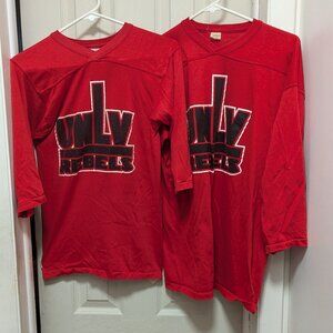TWO Vintage 80s UNLV Rebels ¾ Sleeve T-Shirts Size M & XL His & Hers?